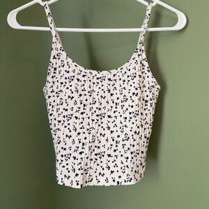 Old Navy Women's Camisole - White with Navy Floral